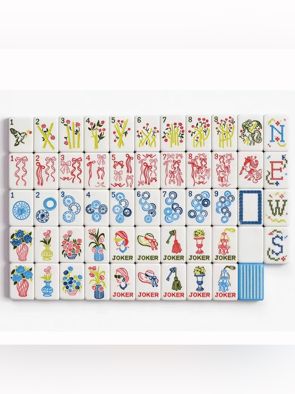 Acrylic American Mahjong Tile Set Grandmillennial Coquette Style 2